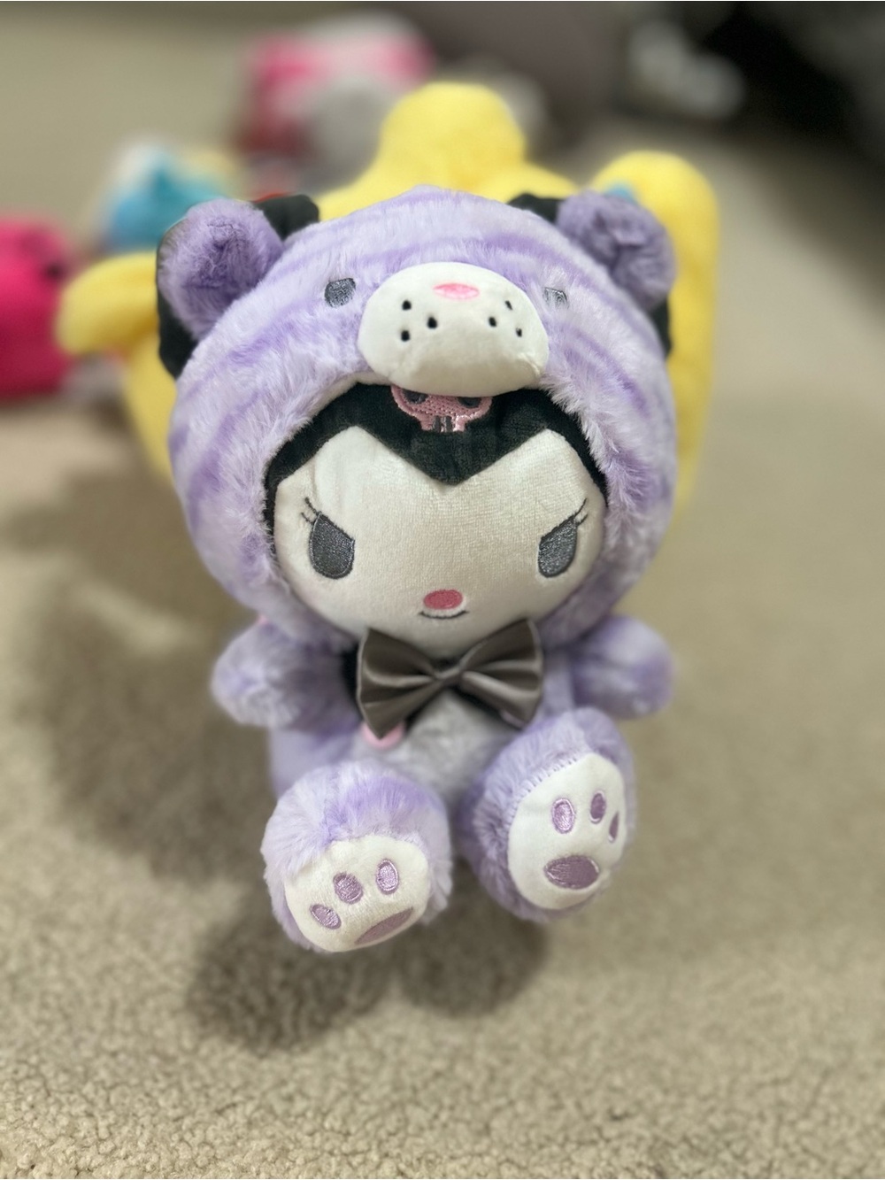 Kuromi Purple Bear Costume with Bow